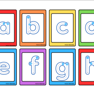 Alphabet Tracing Letter Formation Flashcards in Simple Bold Style