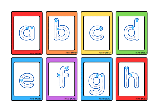Alphabet Tracing Letter Formation Flashcards in Simple Bold Style