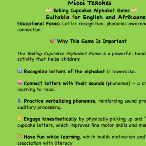 Baking Cupcakes-Alphabet Game-English and Afrikaans