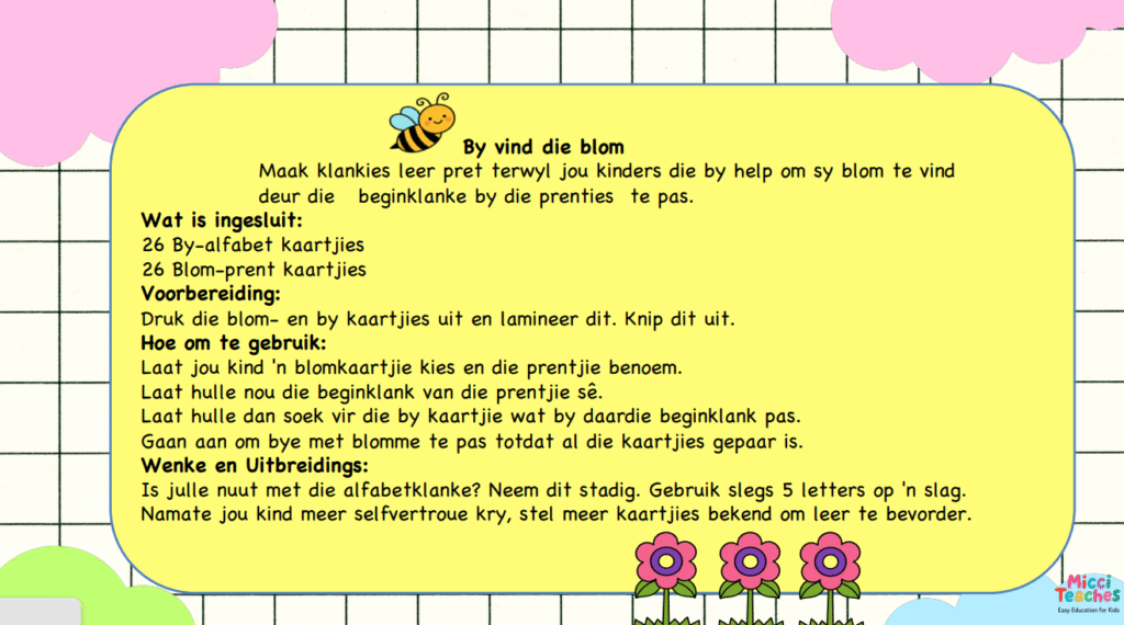 By vind die blom-Alfabet