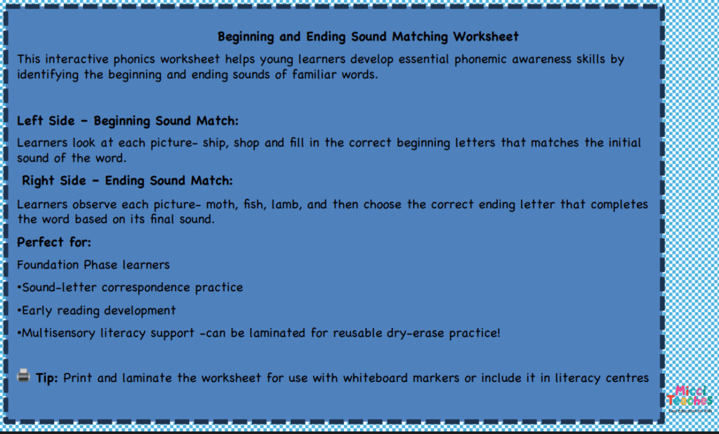 Digraphs-Find the Beginning and Ending Sound