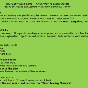 Dino- Sight Word Game