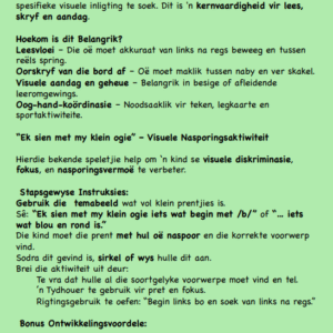 Ek sien met my kleine ogies-Visuele Nasporing