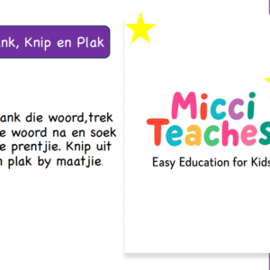 Klank,Knip en Plak-Drie letter woorde