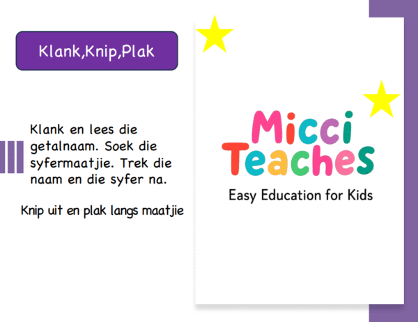 Klank,Knip,Plak-Getalnaam en syfermaatjie