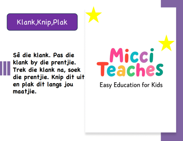 Klank,Knip,Plak-Letters van die Alfabet