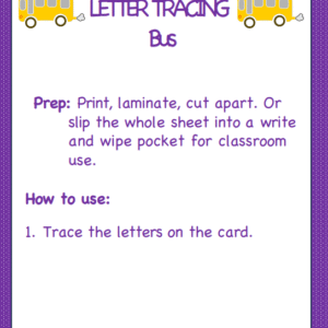 Letter Tracing Bus-English