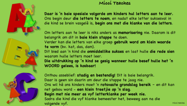Micci se Alfabet-Afrikaans