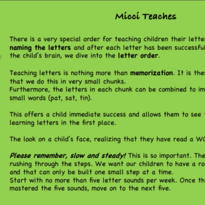 Micci's Alphabet-English