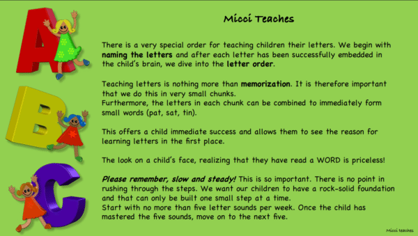 Micci's Alphabet-English