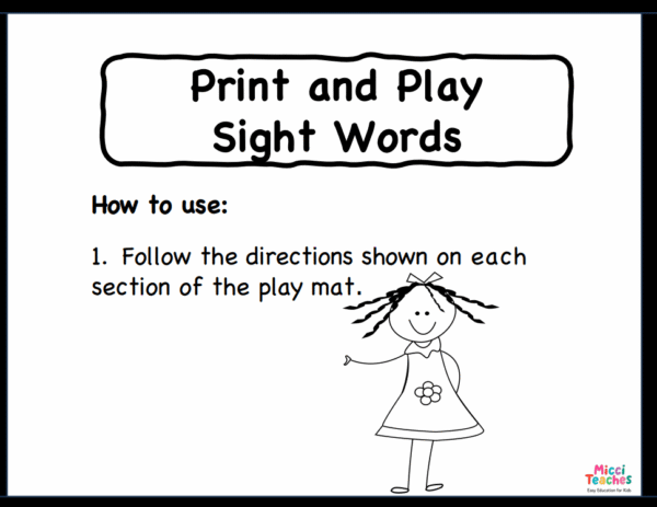 Print and Play - Sight Words