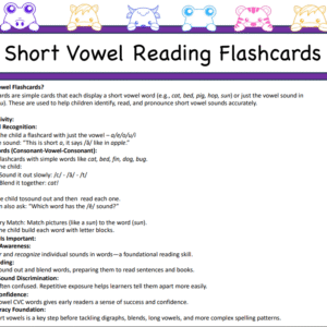Short Vowels-Reading Flashcards