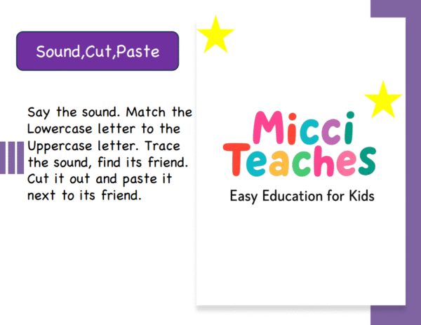 Sound,Cut,Paste-Lowercase and Uppercase Letters