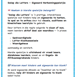 Swiep die Letters-Sigwoorde 1