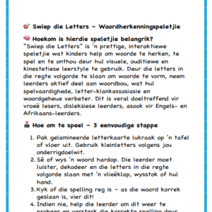Swiep die Letters-oei Klank