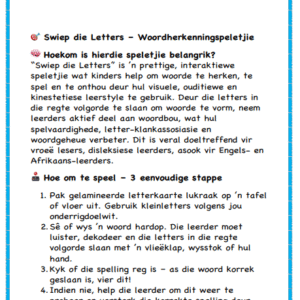 Swiep die Letters-ooi Woorde