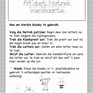 Alfabet Natrek Werkkaarte