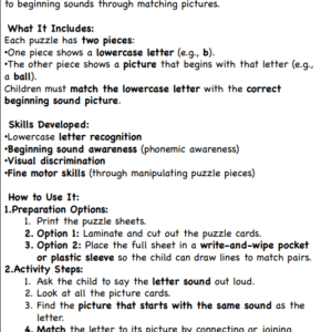 Alphabet Matching Puzzles