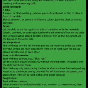 Auditory Sequencing Exercise