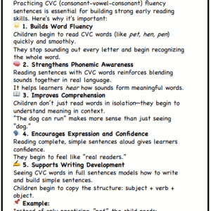 CVC Fluency Sentences - I, see, a - Short E
