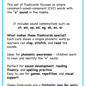 CVC Sounds - e Sound Flashcards