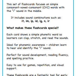 CVC Sounds - i Words Flashcards
