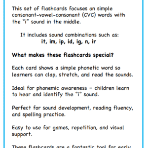 CVC Sounds - i Words Flashcards