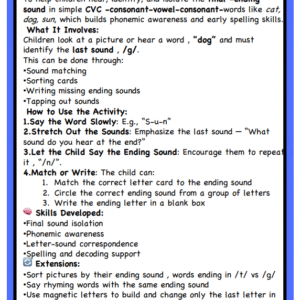 CVC Word Activity - Ending Sounds