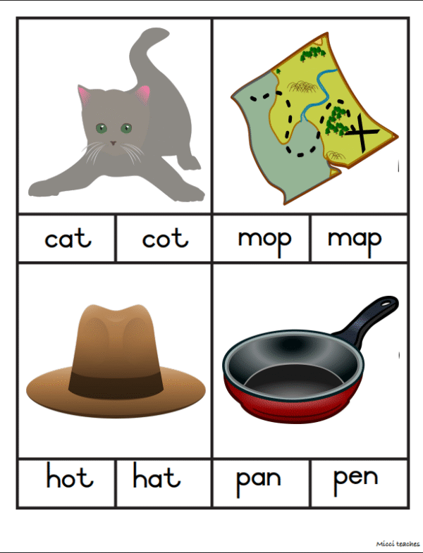 CVC words-Peg the correct word