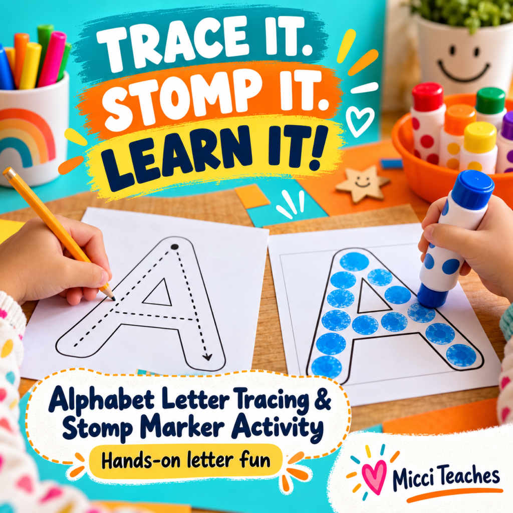Letter Tracing and Stomp Marker Activity - Alphabet