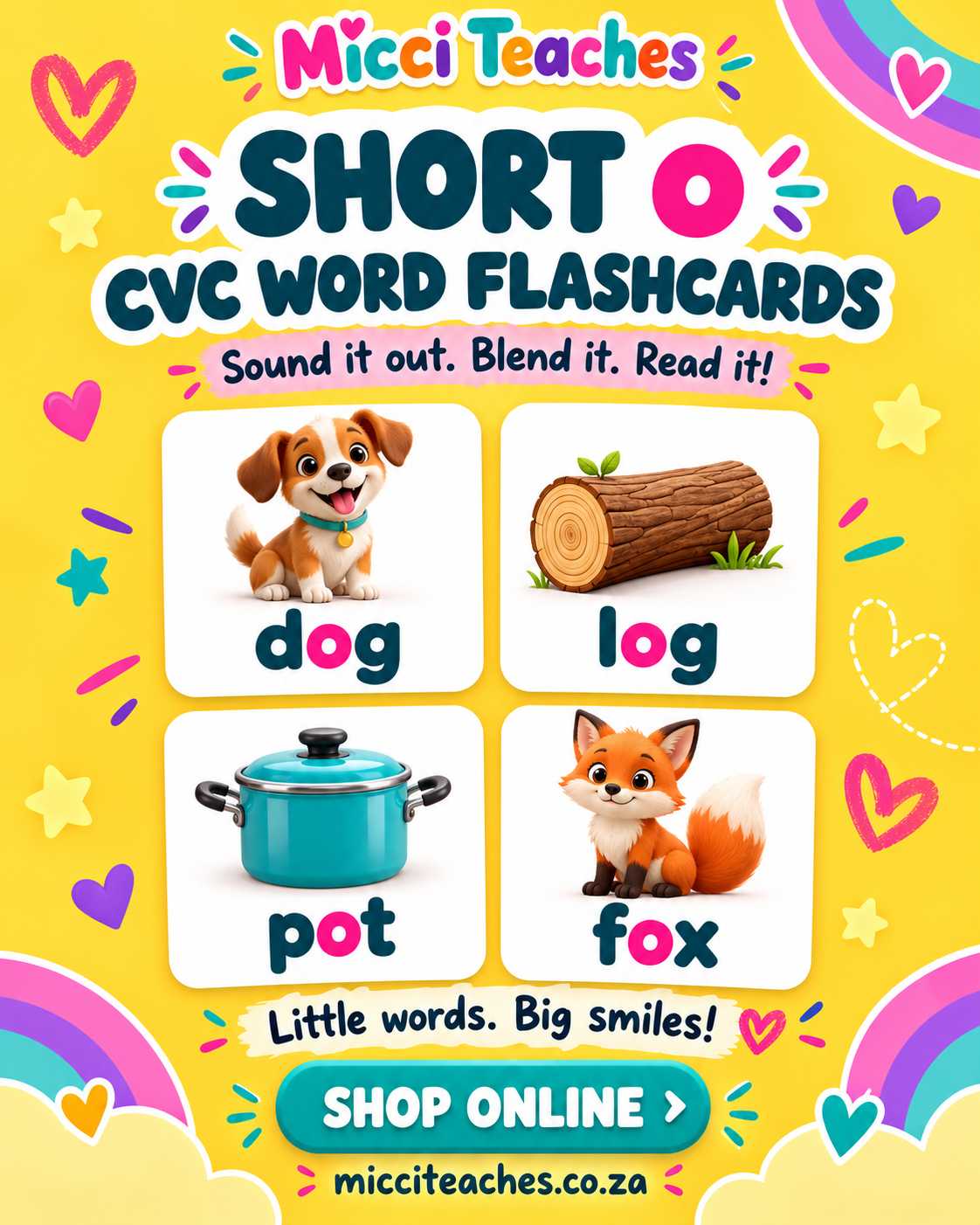 CVC Words - o Sound Flashcards