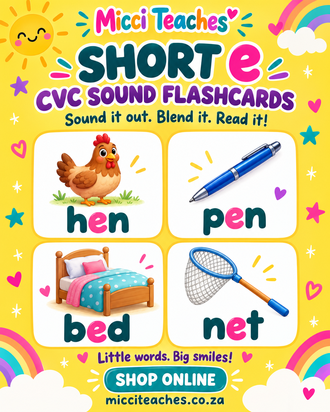 CVC Sounds - e Sound Flashcards