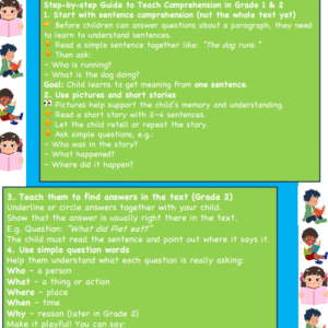 Comprehension Tests for Grade 1 and 2