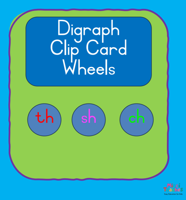 Digraph Clip Card Wheels - th, sh,ch