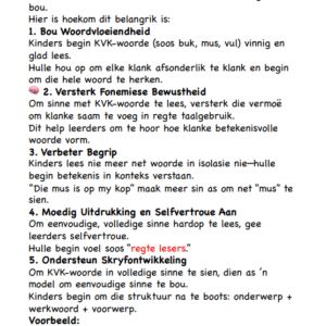 KVK Leesvlotheid Sinne - ek, het, 'n, dit, is, my - Kort U