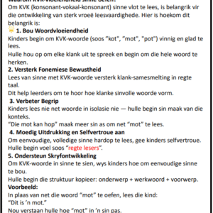 KVK Leesvlotheid Sinne - hier, is, 'n, die - Kort O