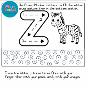 Letter Tracing and Stomp Marker Activity - Alphabet