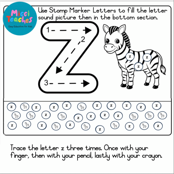 Letter Tracing and Stomp Marker Activity - Alphabet