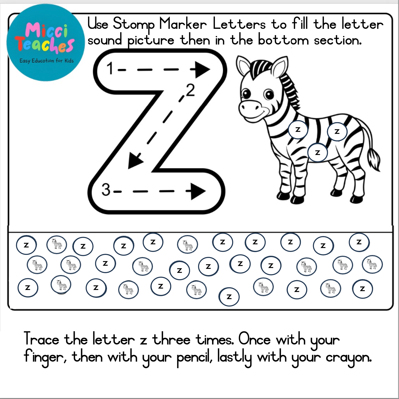 Letter Tracing and Stomp Marker Activity - Alphabet - Image 3