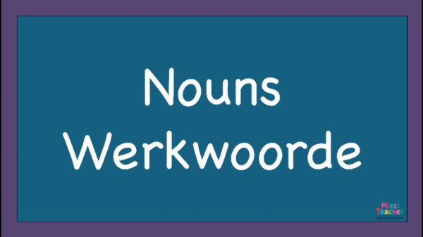 Noun Pronunciation (English And Afrikaans) 1