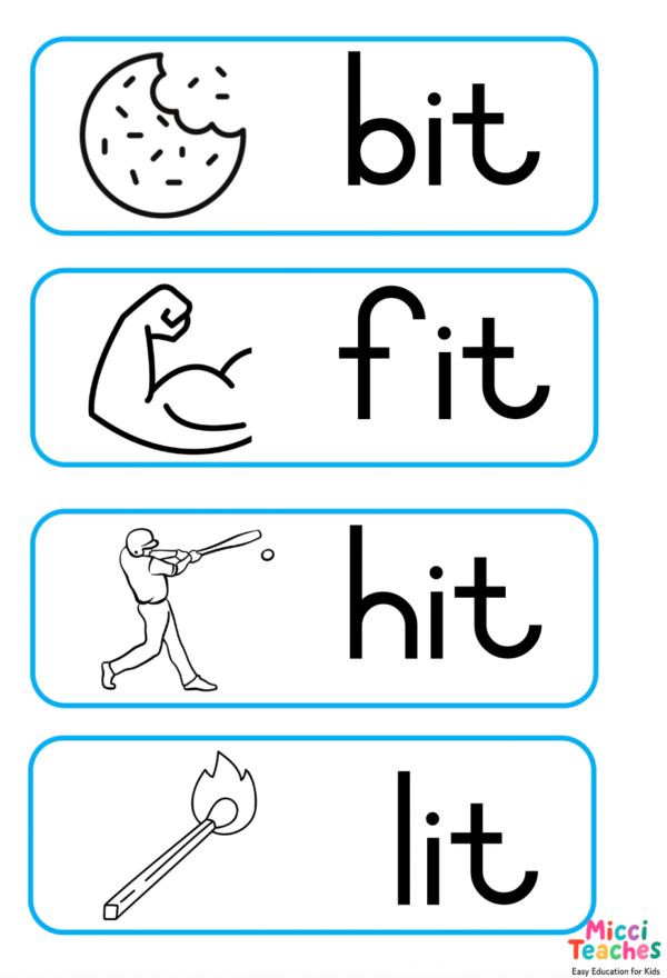 CVC Sounds - i Words Flashcards - Image 2