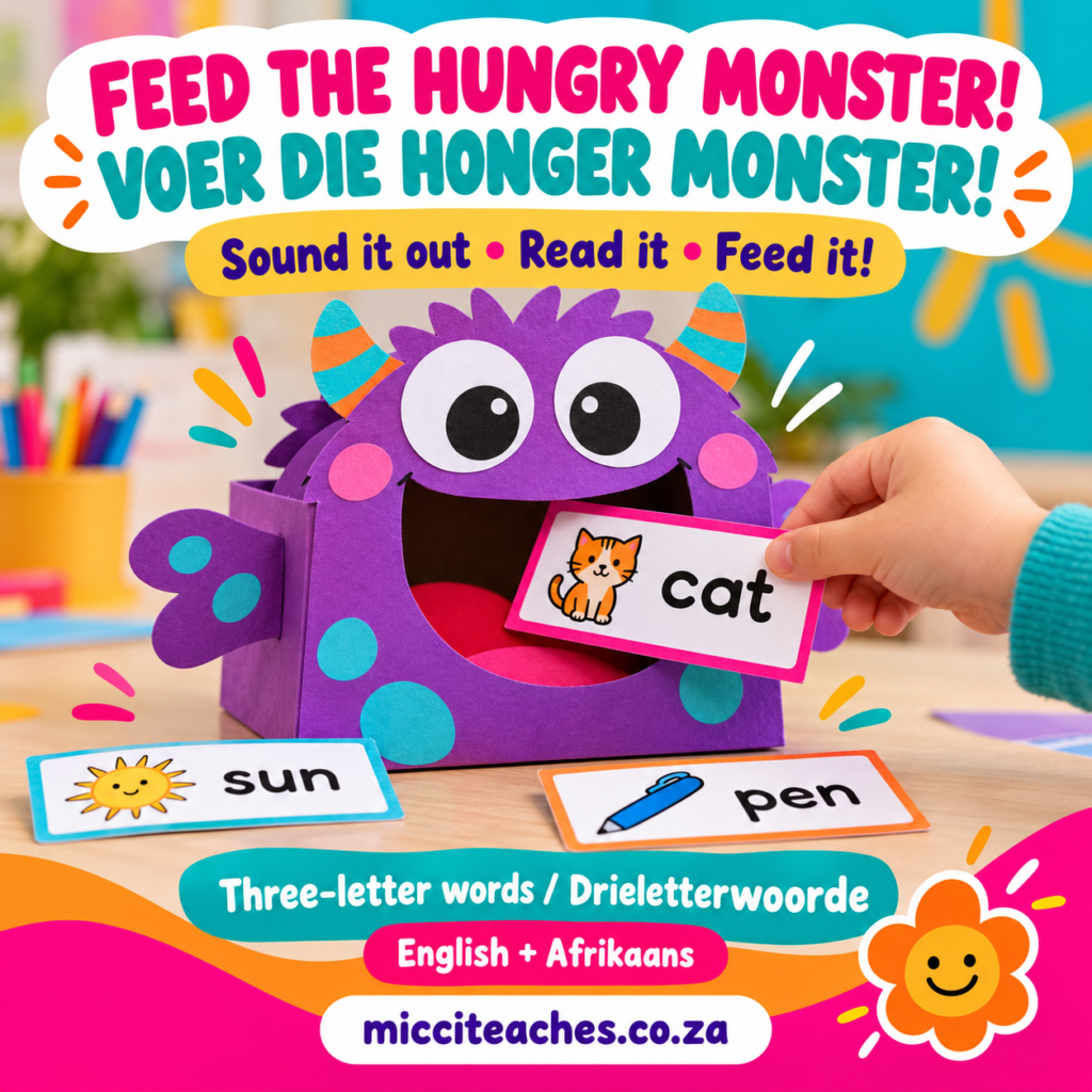 Feed The Monster - Three Letter Words