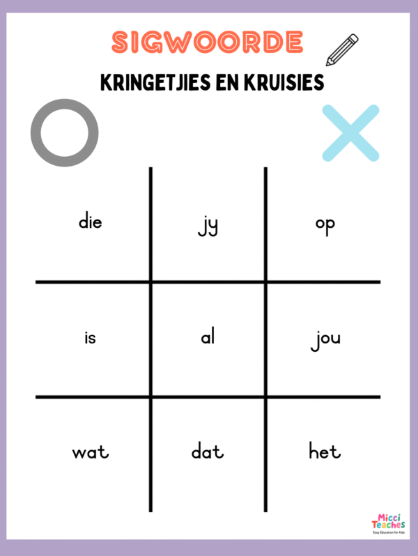 Sigwoorde - Kringetjies en Kruisies