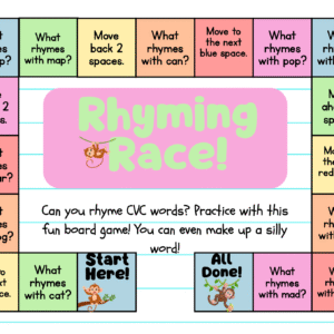 Rhyming Race CVC words