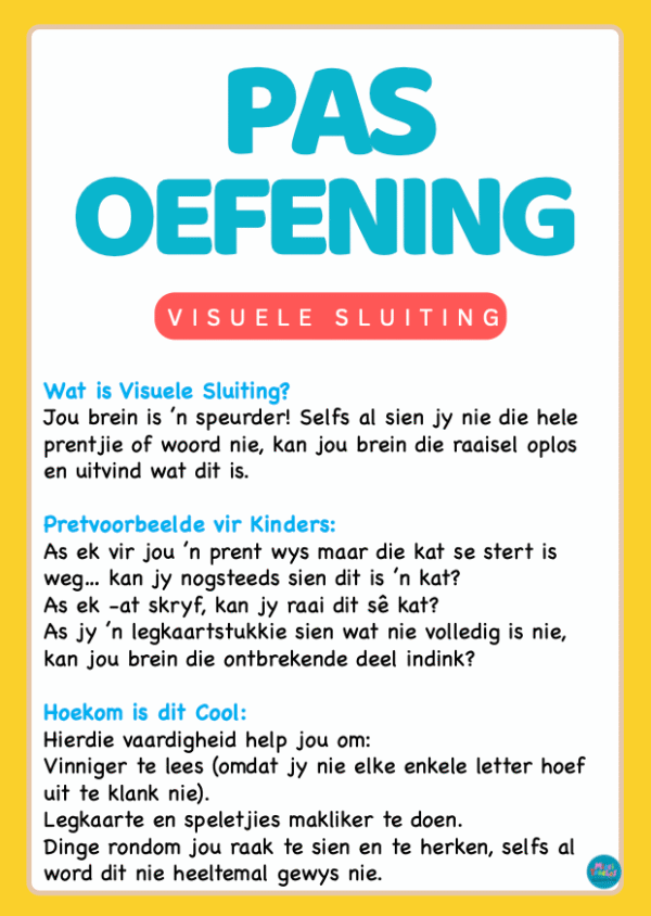 Pas Oefening - Visuele Sluiting
