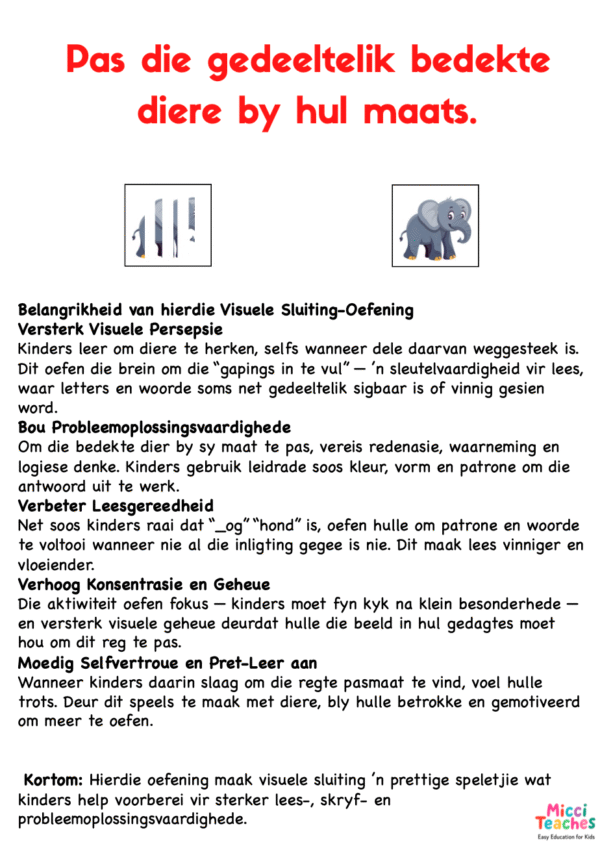 Pas die Gedeeltelik Bedekte Diere by hul Maats- Visuele Nasporing