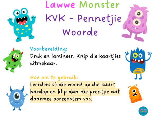 Lawwe Monster - KVK Pennetjie Woorde