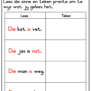 Lees en Teken - Die -en -is Woorde