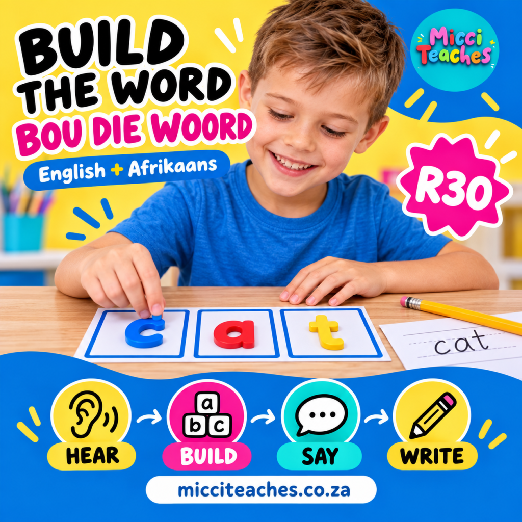 Build The Word/ Bou Die Woord - Spelling Words/Spelwoorde