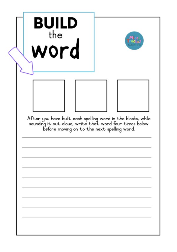 Build The Word/ Bou Die Woord - Spelling Words/Spelwoorde